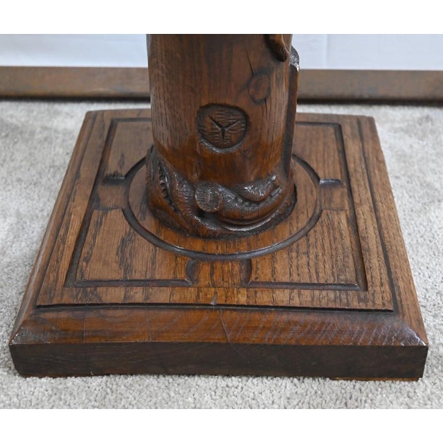 Art Nouveau Oak and Walnut Column, 1900s For Sale - Image 13 of 18