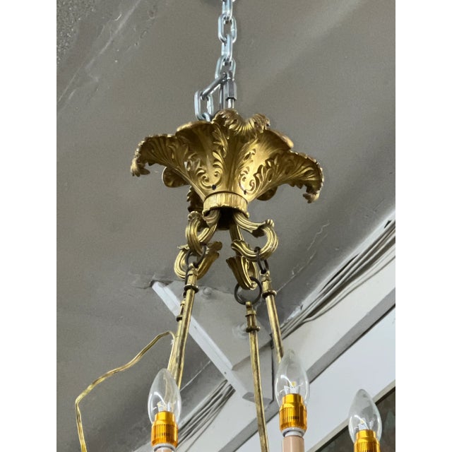 Metal Vintage French Chandelier 16 Light For Sale - Image 7 of 12