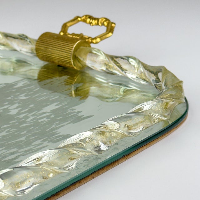 Vintage Venetian Murano Glass Mirror Tray, Italy, 1950s For Sale - Image 9 of 16
