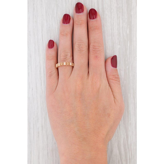 Metal New Diamond Stackable Ring 14k Yellow Gold Wedding Band Women's Stacking Sz 6.25 For Sale - Image 7 of 7