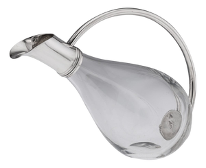 Modern British Silver Mounted Glass Wine Jug from Asprey, 2004