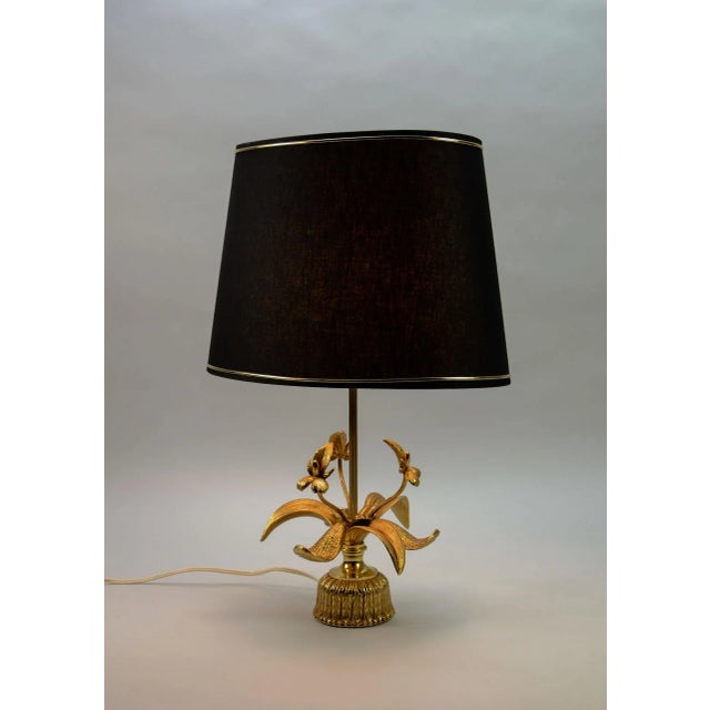 Mid-Century Brass Fleur de Lis Table Lamp, 1960s For Sale - Image 4 of 10