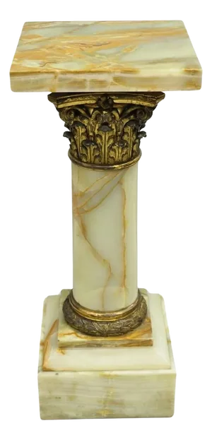 Antique French Empire Bronze Classical Corinthian Column Green Onyx Pedestal