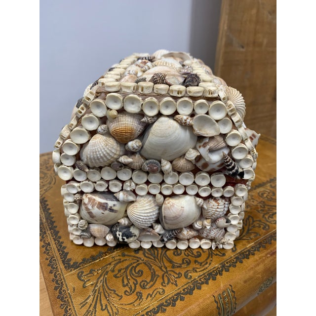 Nautical Vintage Handmade Sea Shell Encrusted Collectors Box For Sale - Image 3 of 7