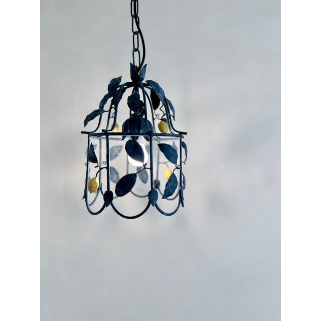 French Tole Cage Chandelier with Lemons from J.P. Ryckaert, 1980s For Sale - Image 16 of 18