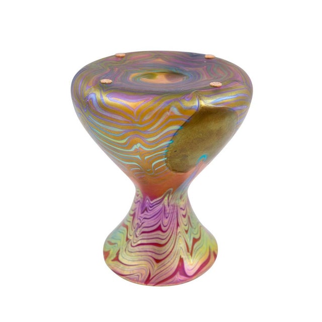 Art Nouveau PG 3/492 Vase in Pink, Green and Blue Glass from Johann Loetz Witwe, 1903 For Sale - Image 6 of 9