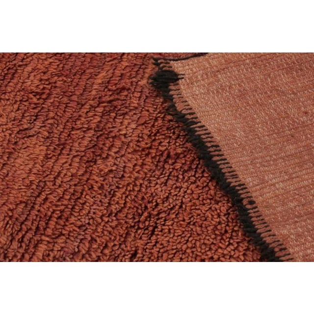 Textile Vintage Moroccan Rug, Solid Red Lush Field - Rug & Kilim For Sale - Image 7 of 7