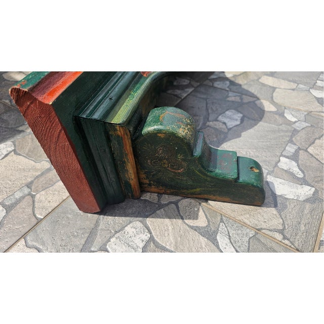 Painted Wood Shelf with Coat Rack For Sale - Image 5 of 9