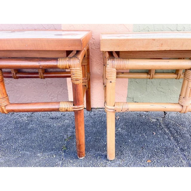 1970s Palm Beach Regency Tile Top Side Tables - a Pair For Sale In West Palm - Image 6 of 7
