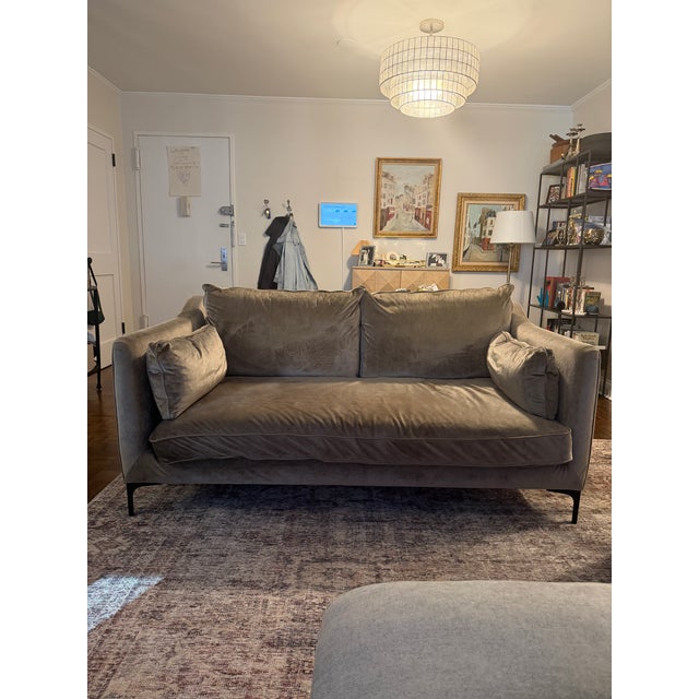 Textile Classic Club Sofa-Style Loveseat, Interior Define For Sale - Image 7 of 10