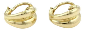 Mid 20th Century Pair of Tiffany & Co. 18k Yellow Gold Leaf Shape Small Huggie Earrings