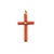 Victorian Late 19th Century Victorian Coral Cross Pendant With 18k Gold Mounts and Seed Pearl For Sale - Image 3 of 3