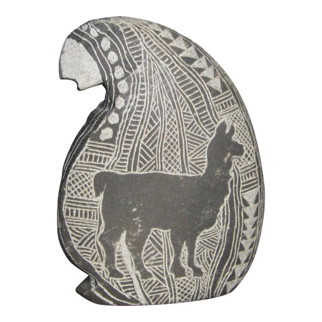 1990s Hopi Native American Painted Stone, Artist Signed Beem For Sale