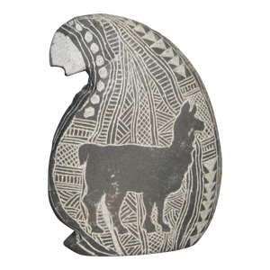 1990s Hopi Native American Painted Stone, Artist Signed Beem