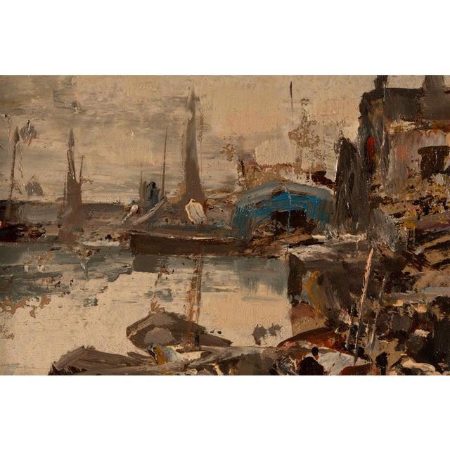 Ezelino Briante, The Harbor, 1920s-1940s, Oil on Board For Sale - Image 4 of 15