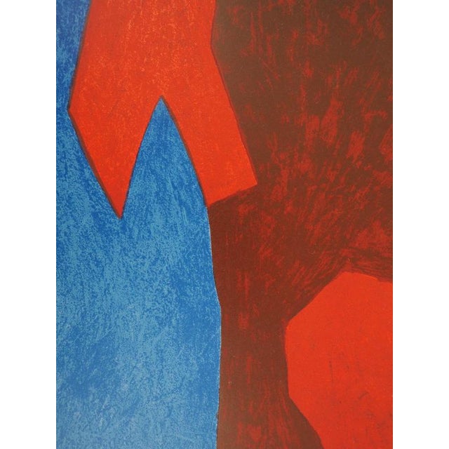 Serge Poliakoff, Blue and Red Composition, Lithograph For Sale - Image 4 of 5