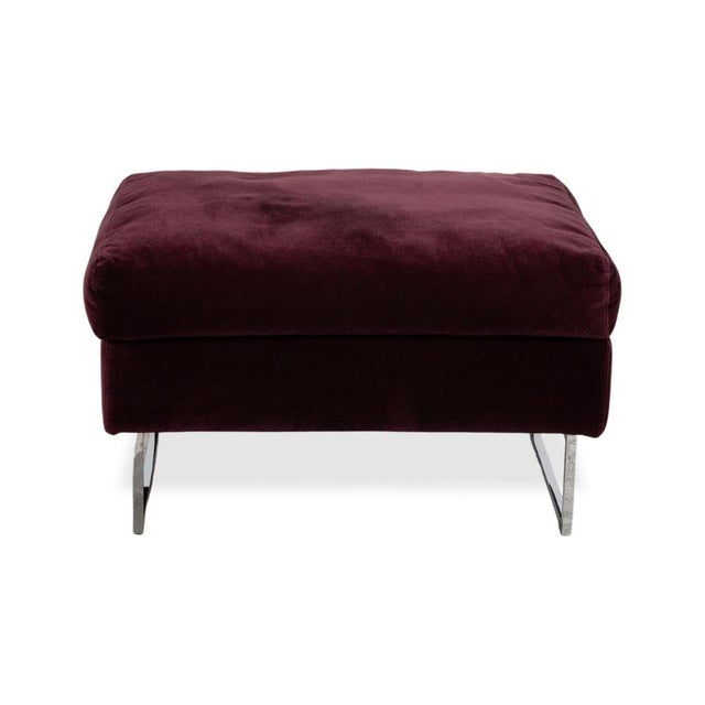 Textile Embrace Stool in Fabric, Chrome, Velour and Velvet in Purple by Brühl For Sale - Image 7 of 9