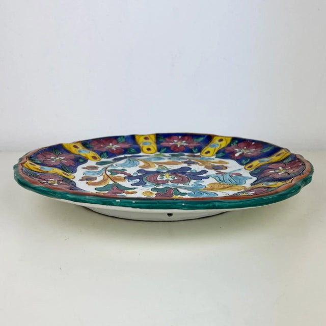 Ceramic Vintage Sgraffito Plate by Mancinelli, 1950s For Sale - Image 7 of 11