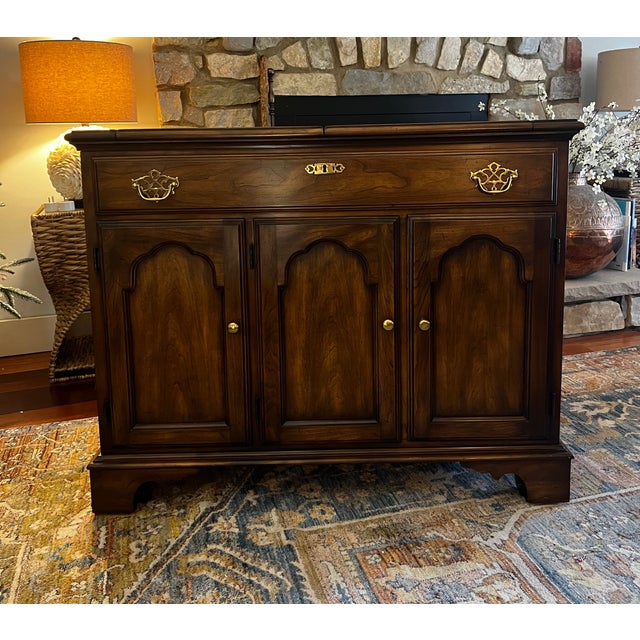 1980s Statton Trutype Americana Cherry Flip Top Server For Sale - Image 11 of 15