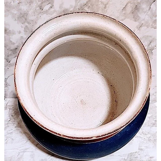 Vintage Stoneware Studio Art Pottery Vessel Signed Defazio For Sale - Image 10 of 10