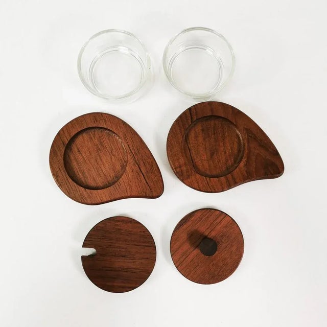 Mid-Century Modern Teak Sugar Bowls, Denmark, 1960s, Set of 2 For Sale - Image 3 of 8