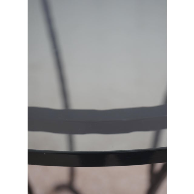 Stickley Round Glass Top Wrought Iron Base Bistro Tall Table For Sale In Philadelphia - Image 6 of 11