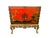 Red Lacquered Chinoiserie Cabinet on Stand, 1920 For Sale