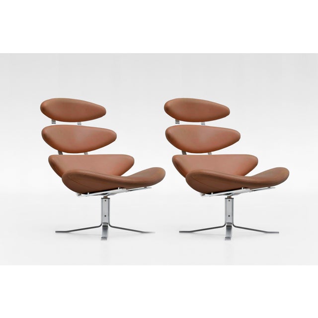 Iconic corona chairs by danish designer poul m. Volther, produced by erik jørgensen in the 1960s. A sculptural landmark of...