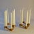 Pair of organic bronze cast candelabras form a circle of six alternating candles with original patina. They will make...