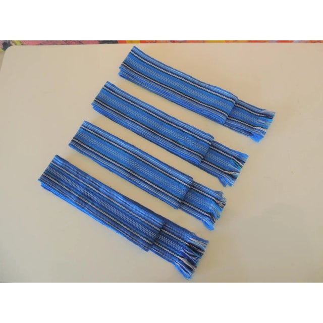 Blue Blue and White Woven Ukrainian Ribbons/Belts Ribbons - Set of 4 For Sale - Image 8 of 8