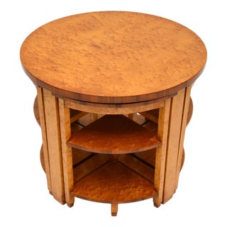 Art Deco Birds Eye Maple Nesting Coffee Tables, 1930, Set of 5 For Sale
