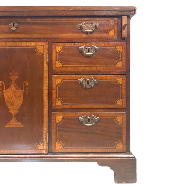 Wood A Georgian Mahogany Bachelors Chest With Satinwood Inlay, English, Ca. 1830 For Sale - Image 7 of 12