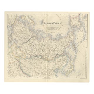 Antique Map of the Russian Empire with Russian America, 1860 For Sale