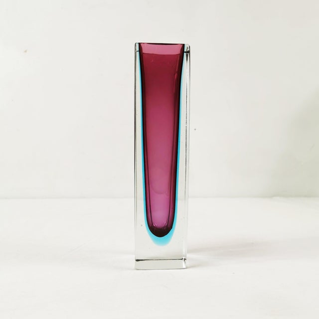 Vintage Italian Murano Sommerso Vase, 1960s For Sale - Image 10 of 10