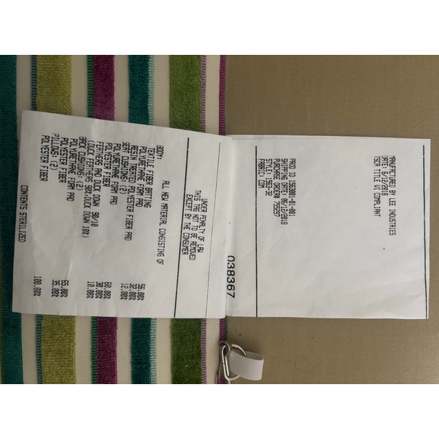 Kelly Green Manuel Canovas Striped Velvet Sofa, Lee Manufacturer For Sale - Image 8 of 12