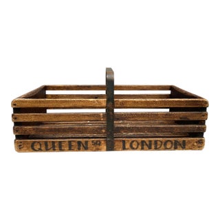 Vintage British Wood Slate and Metal Box Queen Sq London For Sale