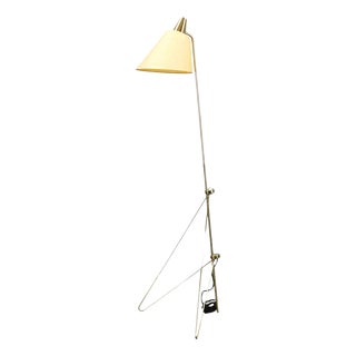 Vintage Giraffe Brass Floor Lamp by Josef Hurka for Napako, Czechoslovakia, 1960s For Sale