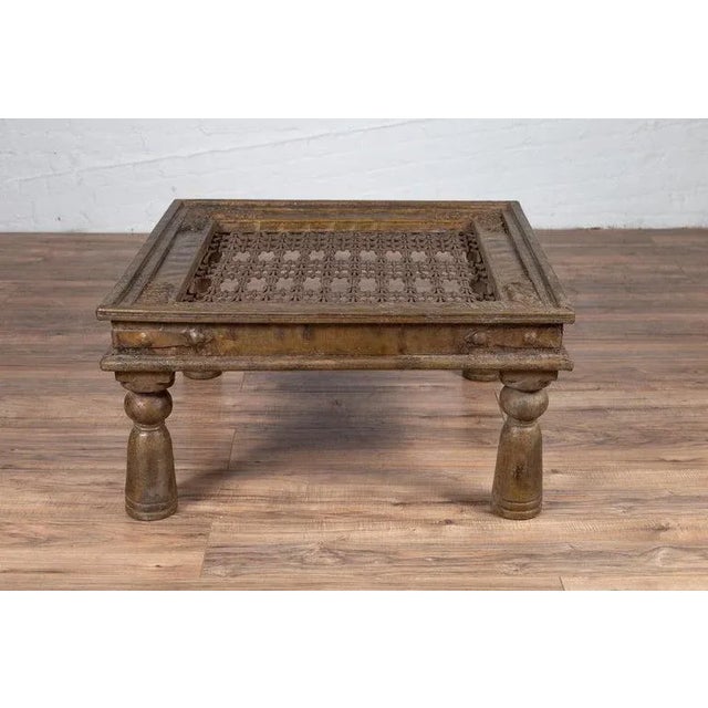 Indian Brass Coffee Table For Sale - Image 4 of 13