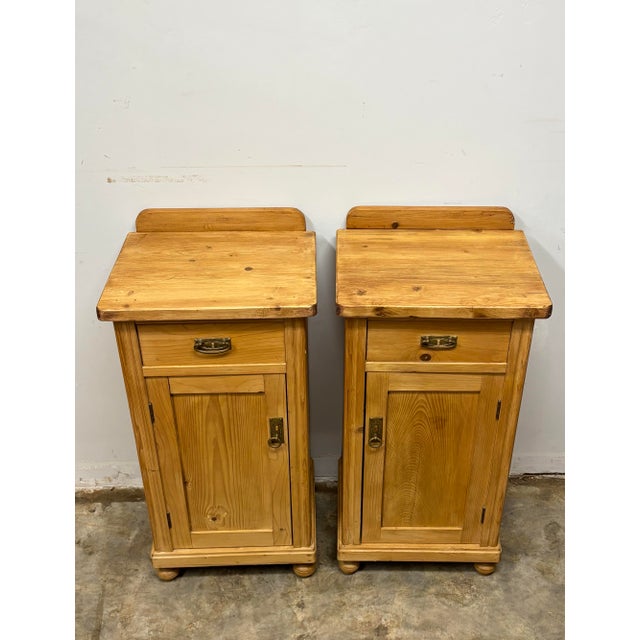 Early 20th Century Early 20th Century European Pine Nightstands For Sale - Image 5 of 10