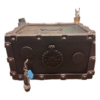 Antique French Strong Box by Bauche Brevete From 1870’s For Sale