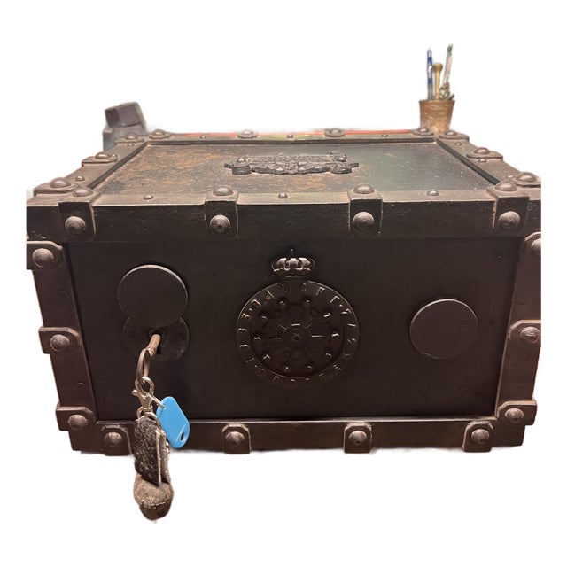 Antique French Strong Box by Bauche Brevete From 1870’s For Sale