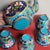 Turquoise Vintage Cloisonné Enamel Tea Set – Teapot & 4 Cups, Floral Motif, Turquoise Ground For Sale - Image 8 of 9