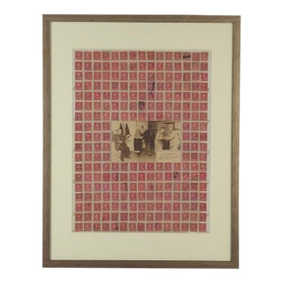 "Stamp Art" Collage, u.s.a. Circa 1910 For Sale