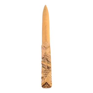 Antique Hand Carved Wood German Folk Art Letter Opener