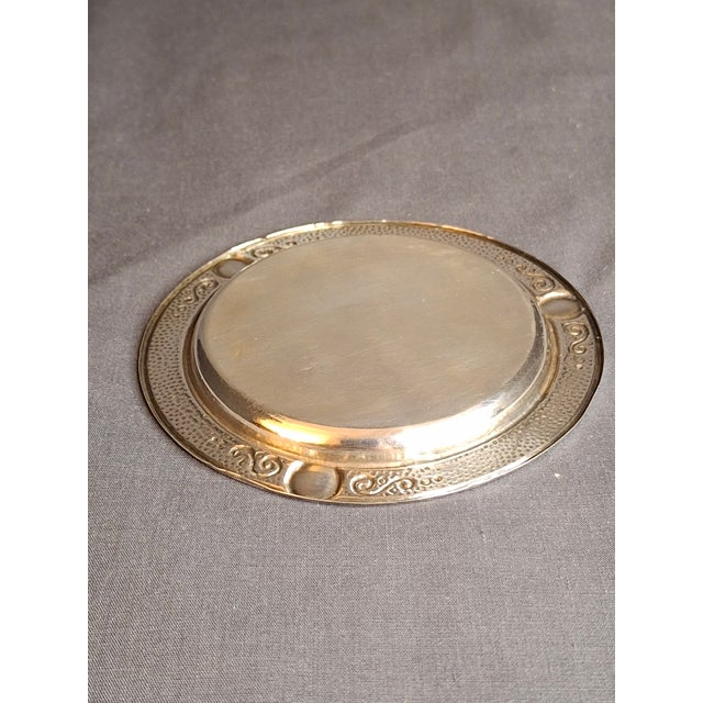 Silver Antique Bezalel Jerusalem Sterling Silver Kiddush Cup Saucer Plate Judaica 925 For Sale - Image 8 of 14
