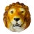 Large Italian Ceramic Lions Head Wall Plaque For Sale