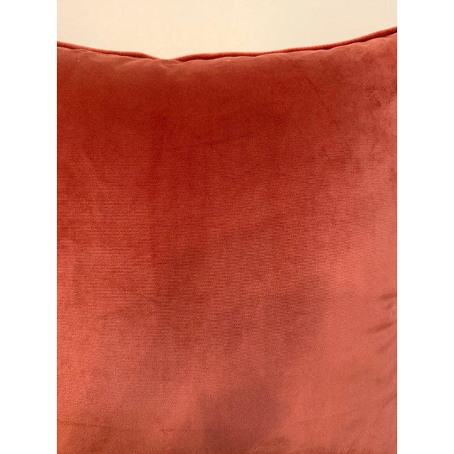 Custom Mariano Fortuny Pillows in Antique Gold & Coral Damask For Sale - Image 15 of 16