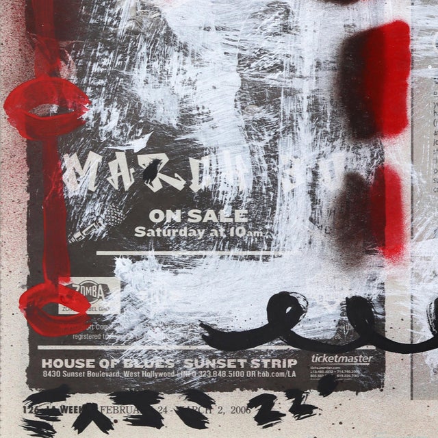 2020s Red Dot Pulse - Original Pop Street Art Acrylic Painting on Newspaper by Gary John For Sale - Image 5 of 6