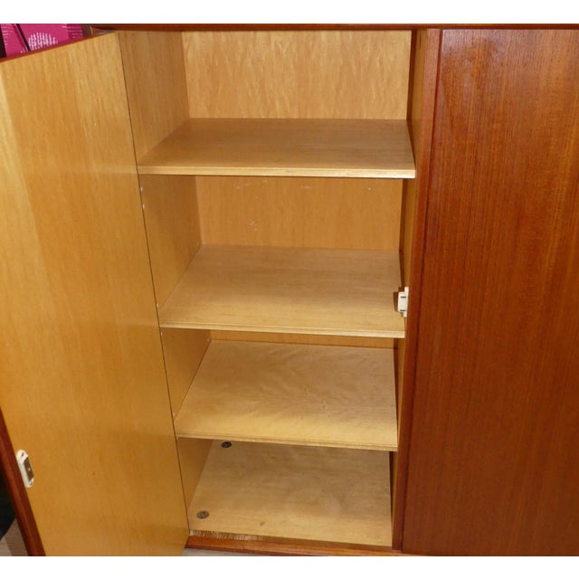 Brown Teak Wall Unit with Secretary Wall Unit by Rt Möbel Heinrich Riestenpatt For Sale - Image 8 of 13