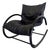 Post Modern Black Tubular Metal and Leather Rocker Attrb Les Amisco Canada c.1980's For Sale